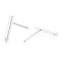 10 x Nickel Free Bar Drop from Stud 12.5x1.5mm with Nickel Free Clutches (5 Pairs)