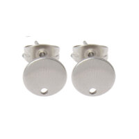 Decorative 8mm Round Drop Earring Stud - 304 Stainless Steel 