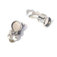 Bezel 8mm - Clip-on -  Earrings Stainless Steel