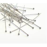 100 x 38mm Stainless Steel Headpins with 1.5mm Ball