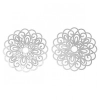 2 x 50mm Round Georgeous- Filigree Earring Charms- Stainless Steel