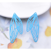 2 x 53mm Butterfly Wings - Filigree Earring Charms