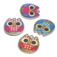 10 x Sweet Owls Double Sided Pendant Charm