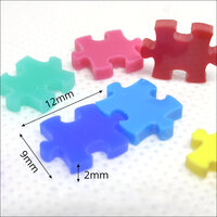 10 x 12mm Jigsaw Puzzle Piece Laser Cut Acrylic Cabochons