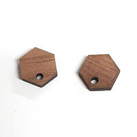 12mm Hexagon Drops - Walnut