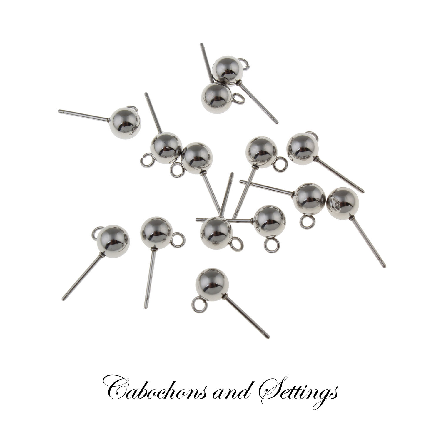 Bola de 5 mm con bucle de acero inoxidable tachuelas embrague variaciones - sin deslustre - Imagen 5 de 16