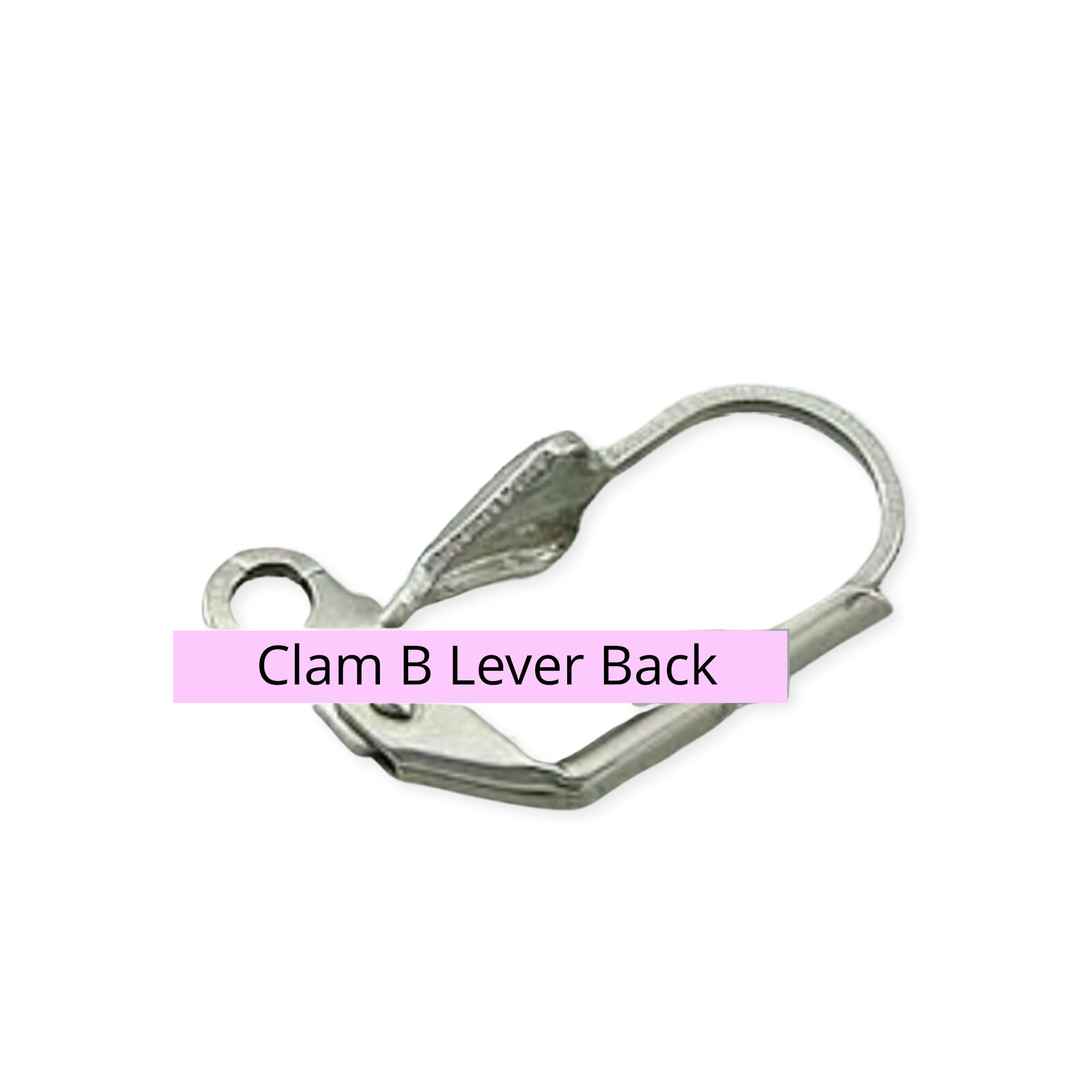 10 x Stainless Steel Clam Shell Lever Back Earring Hooks With Loop Leverback