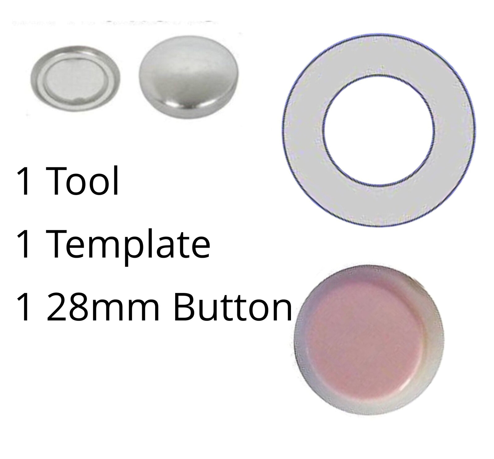 Botones de espalda plana cóncava de 28 mm - respaldos planos de tela - Imagen 2 de 22