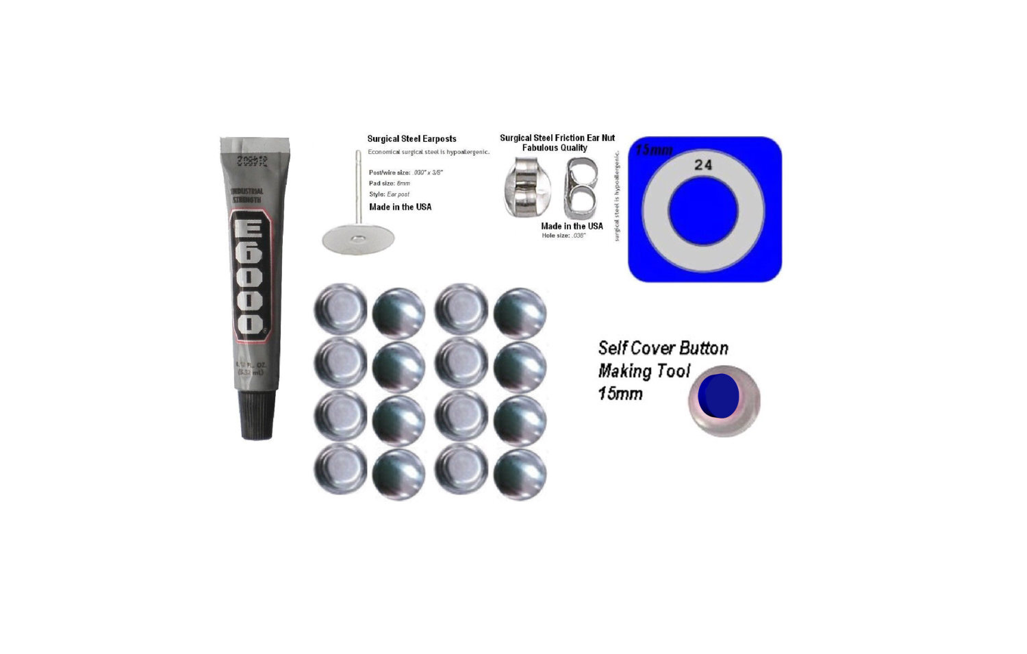 Button earring making kit 2025