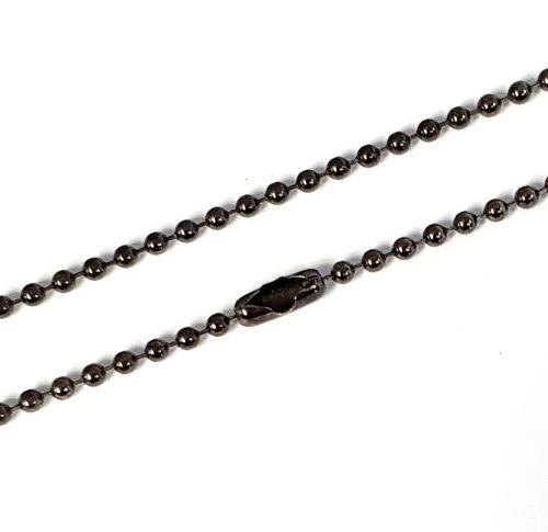 25ft Spool Of Gunmetal 2.4mm Faceted Ball Chain – Brass, Faceted Round Beads