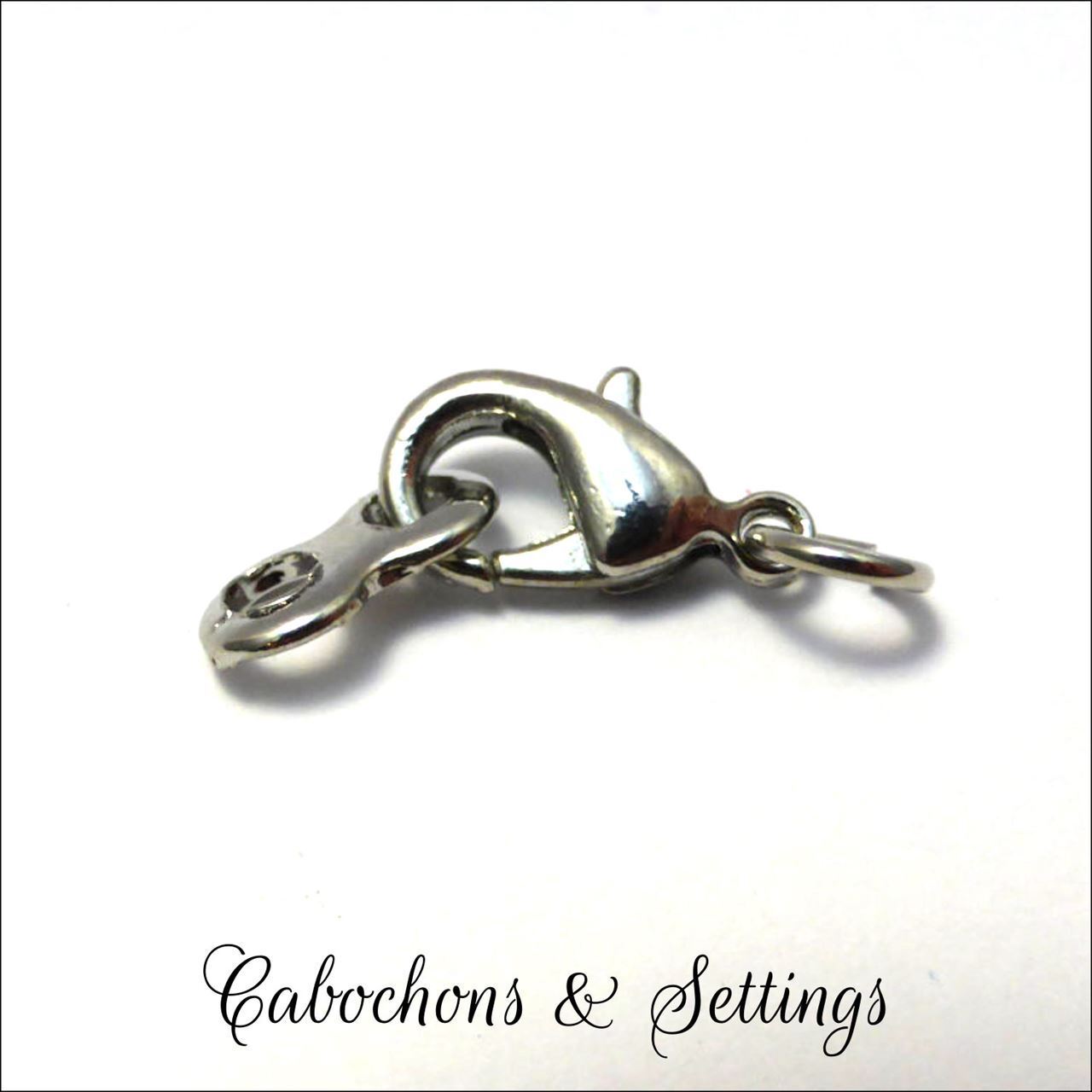 16mm x 8mm Large Lobster Sterling Silver Clasp w/ ring