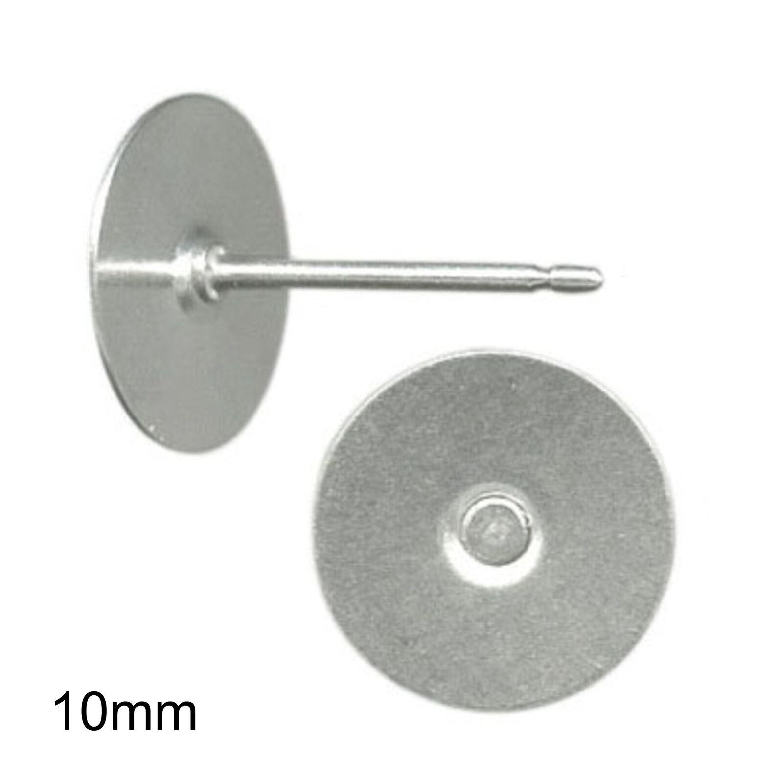 10mm Pad USA Surgical Stainless Steel Studs with Clutch Variations - Standard Le - Picture 32 of 35