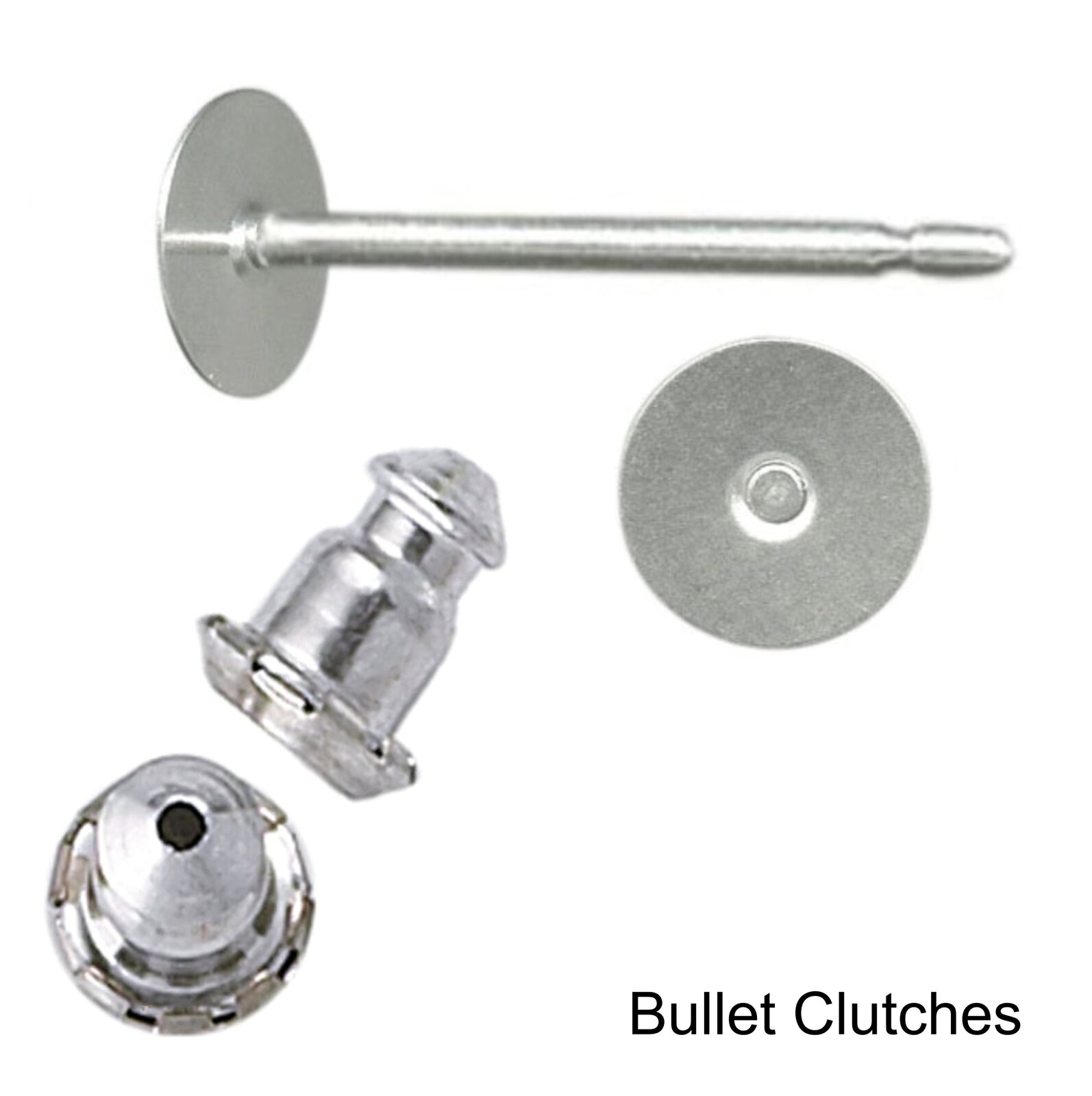 4mm Pad USA Surgical Stainless Steel Studs with Clutch Variations - Standard Len - Picture 7 of 35