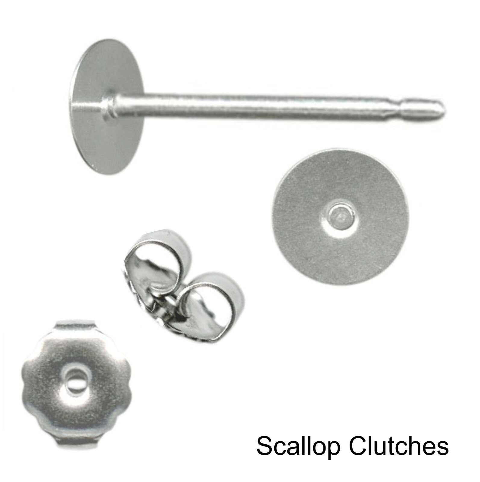 4mm Pad USA Surgical Stainless Steel Studs with Clutch Variations - Standard Len - Picture 29 of 35
