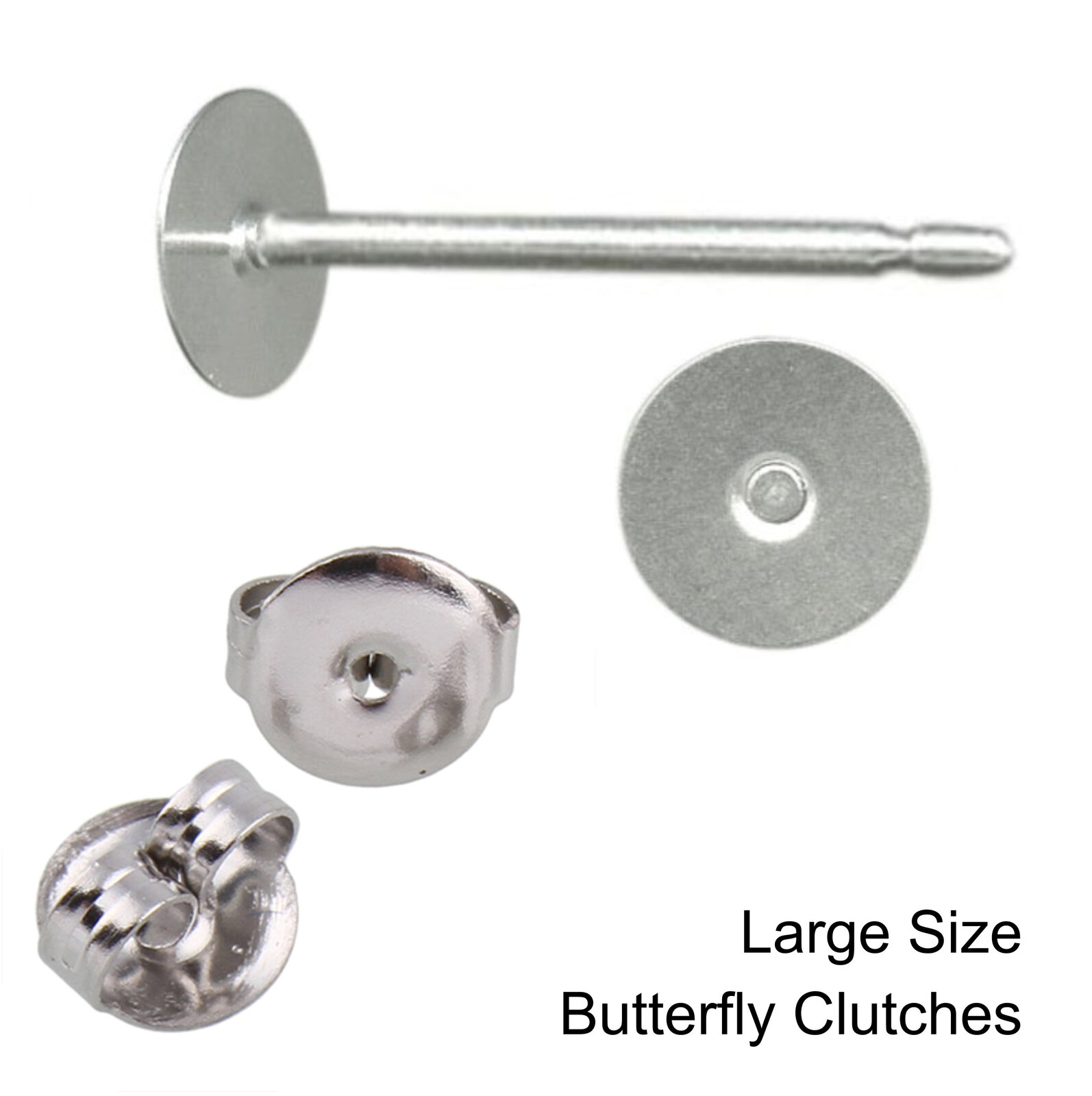 4mm Pad USA Surgical Stainless Steel Studs with Clutch Variations - Standard Len - Picture 12 of 35