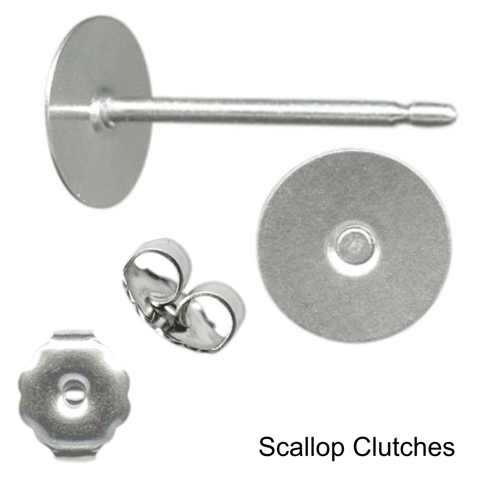 6mm Pad USA Surgical Stainless Steel Studs - Clutch Variations - Standard Length - Picture 28 of 35