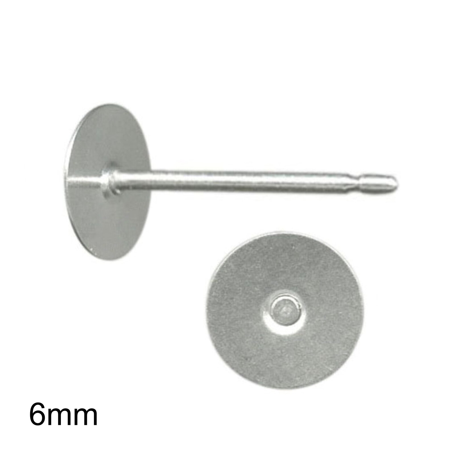 6mm Pad USA Surgical Stainless Steel Studs - Clutch Variations - Standard Length - Picture 32 of 35
