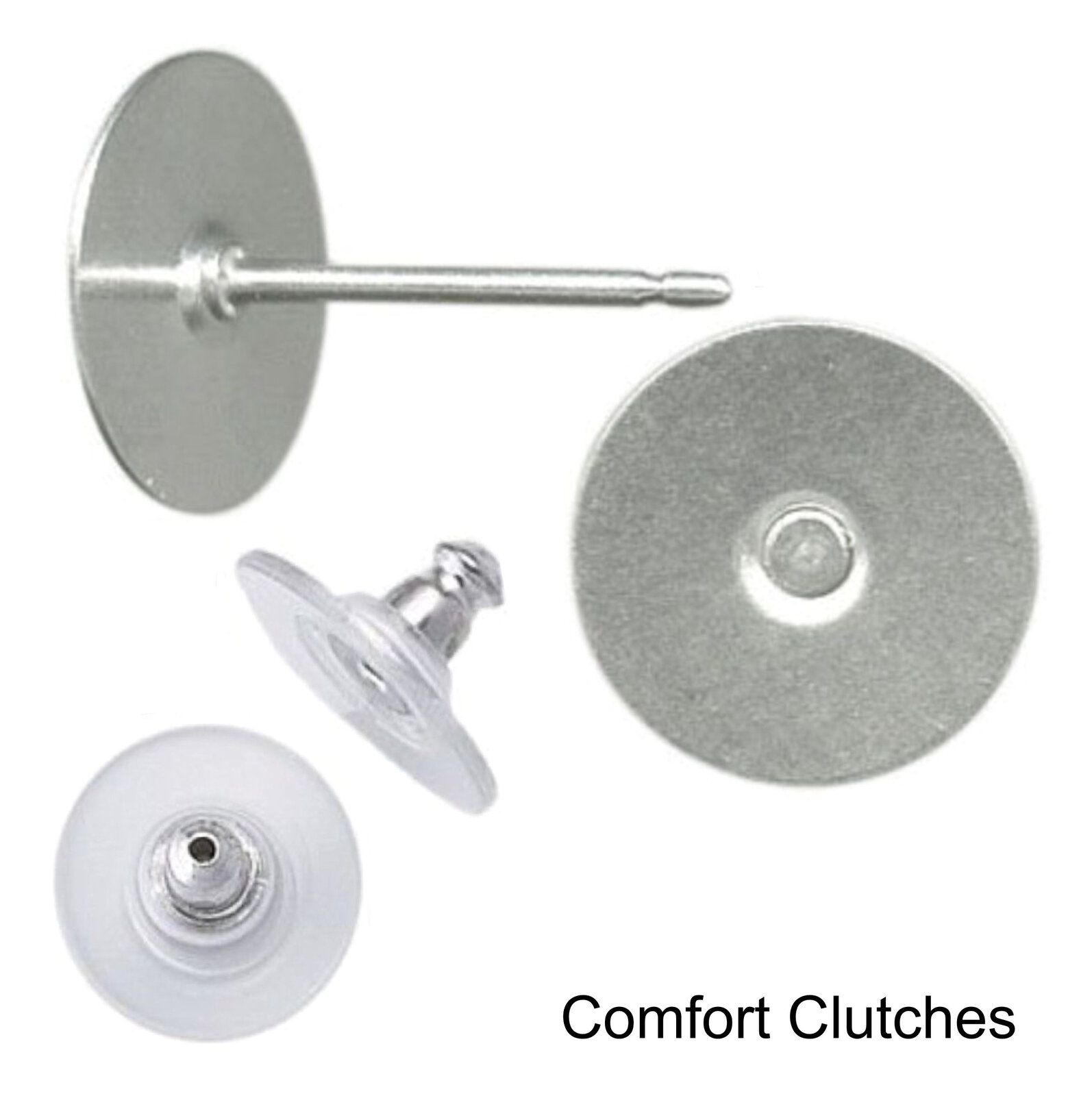 8mm Pad USA Surgical Stainless Steel Studs with Clutch Variations -Standard Leng - Picture 16 of 35