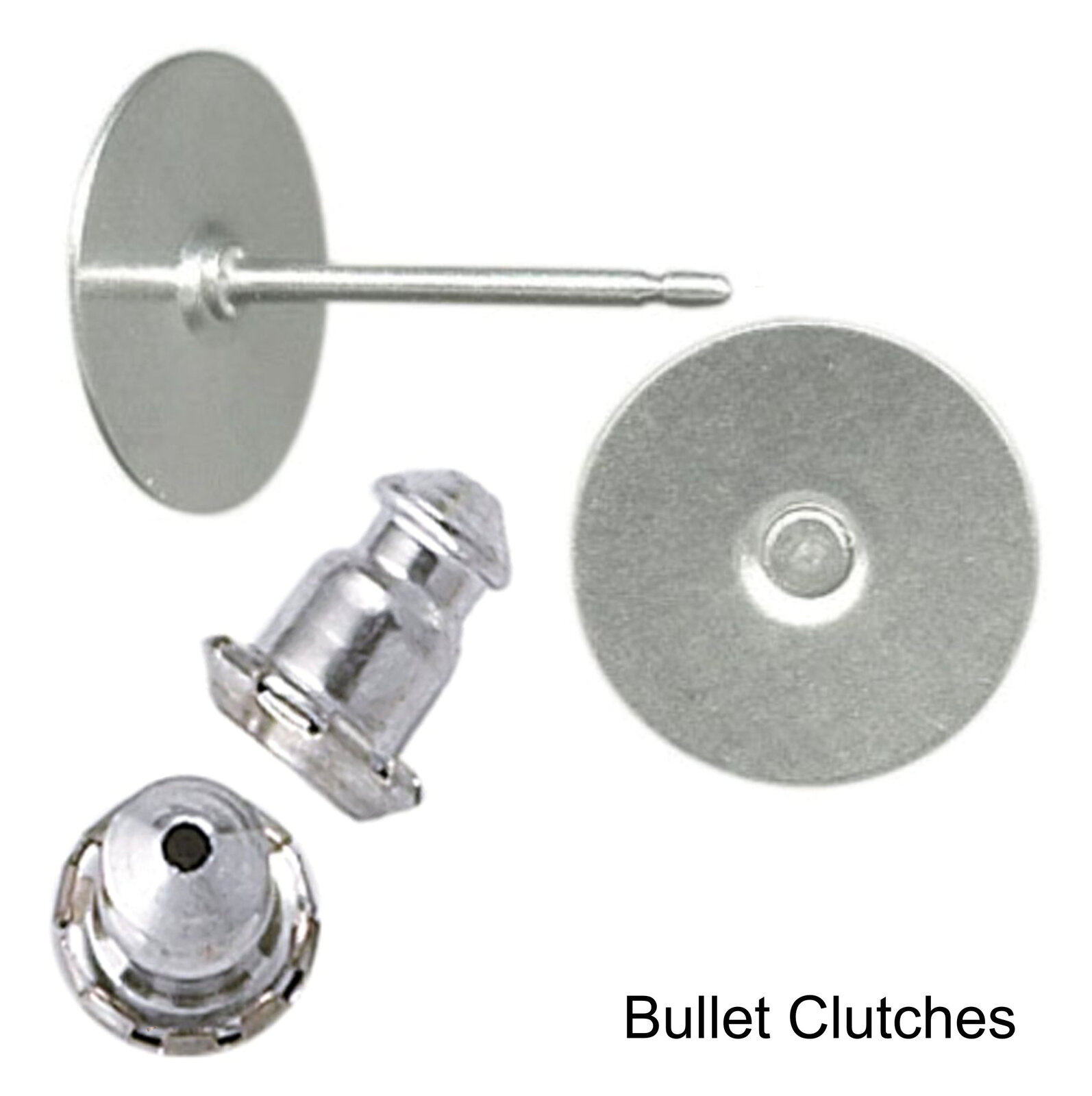 8mm Pad USA Surgical Stainless Steel Studs with Clutch Variations -Standard Leng - Picture 7 of 35