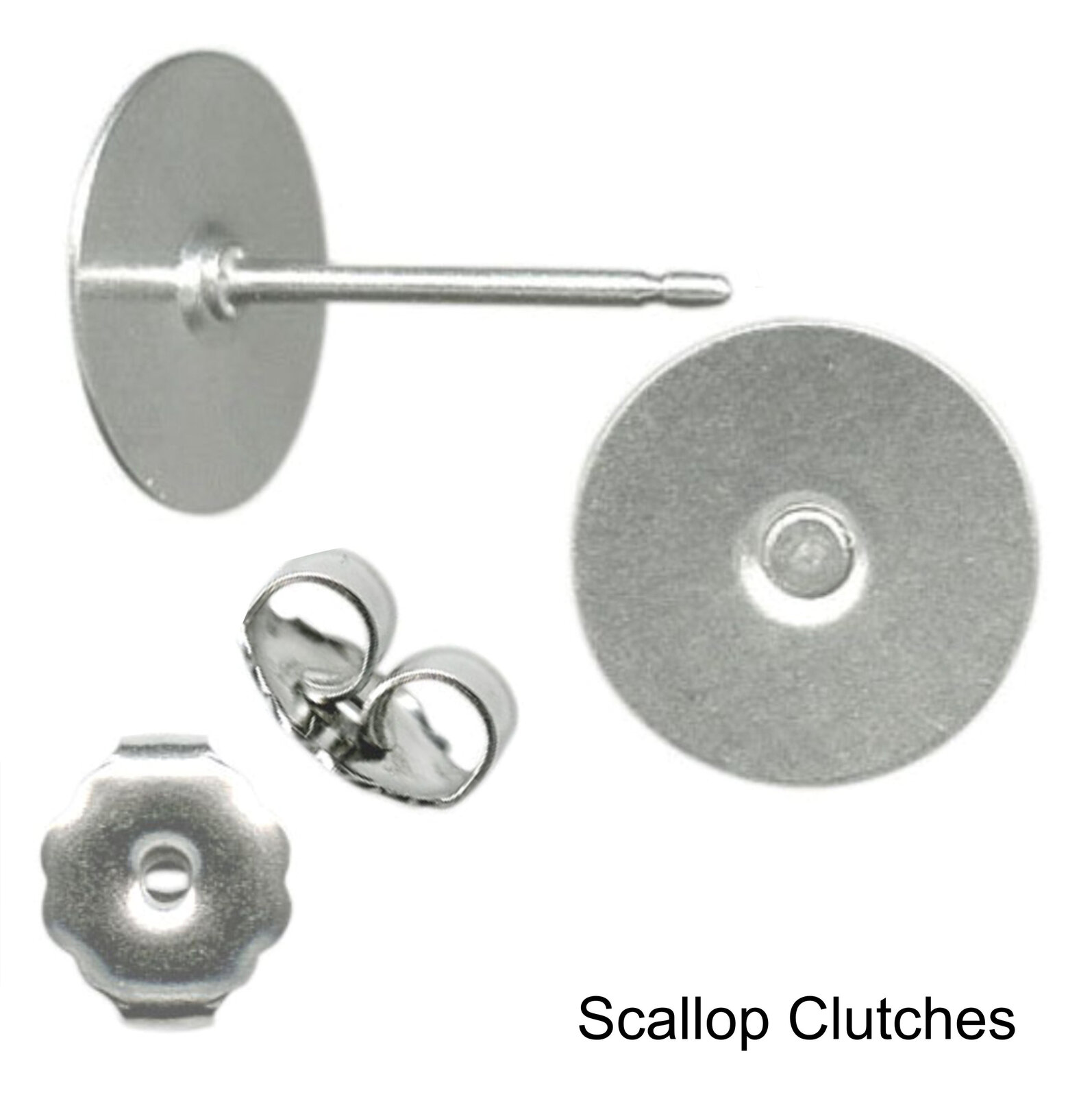 8mm Pad USA Surgical Stainless Steel Studs with Clutch Variations -Standard Leng - Picture 28 of 35