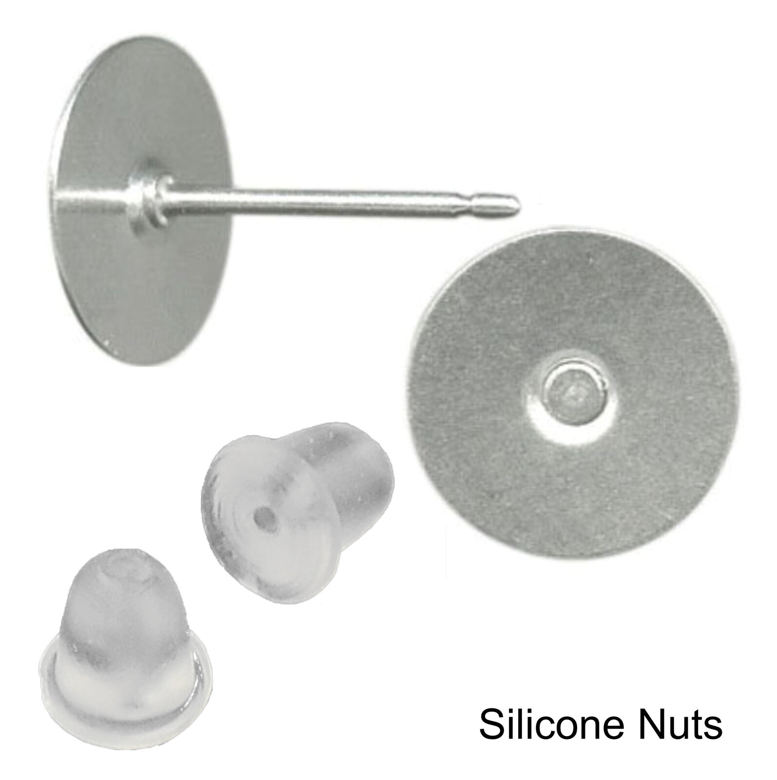 8mm Pad USA Surgical Stainless Steel Studs with Clutch Variations -Standard Leng - Picture 27 of 35