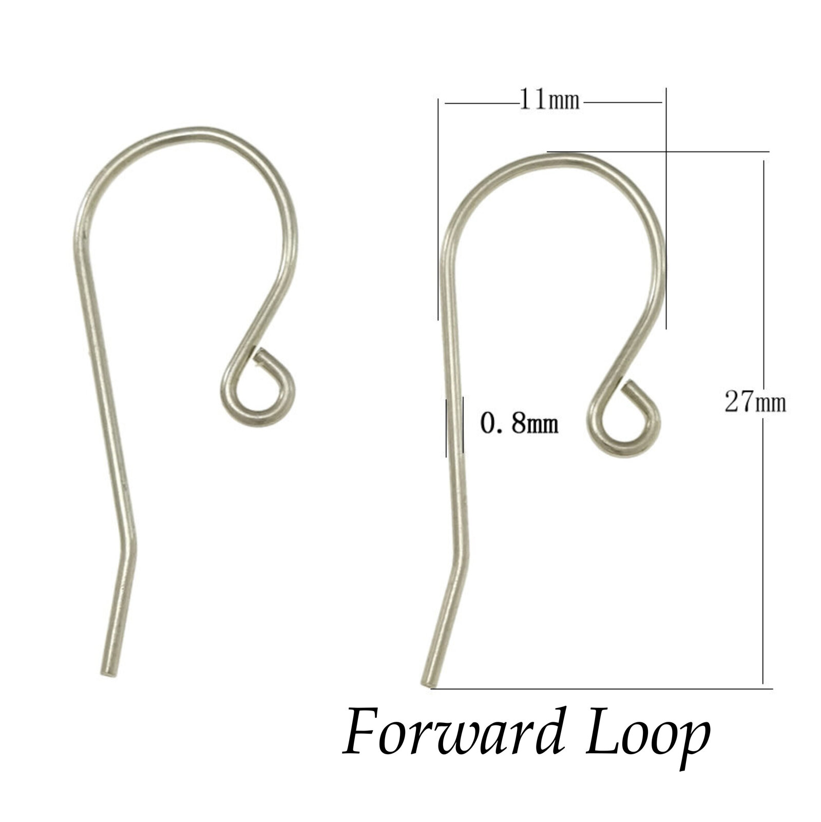 Forward Loop Surgical Quality Stainless Steel French Ear Wire Hooks  Hypo-Allergenic
