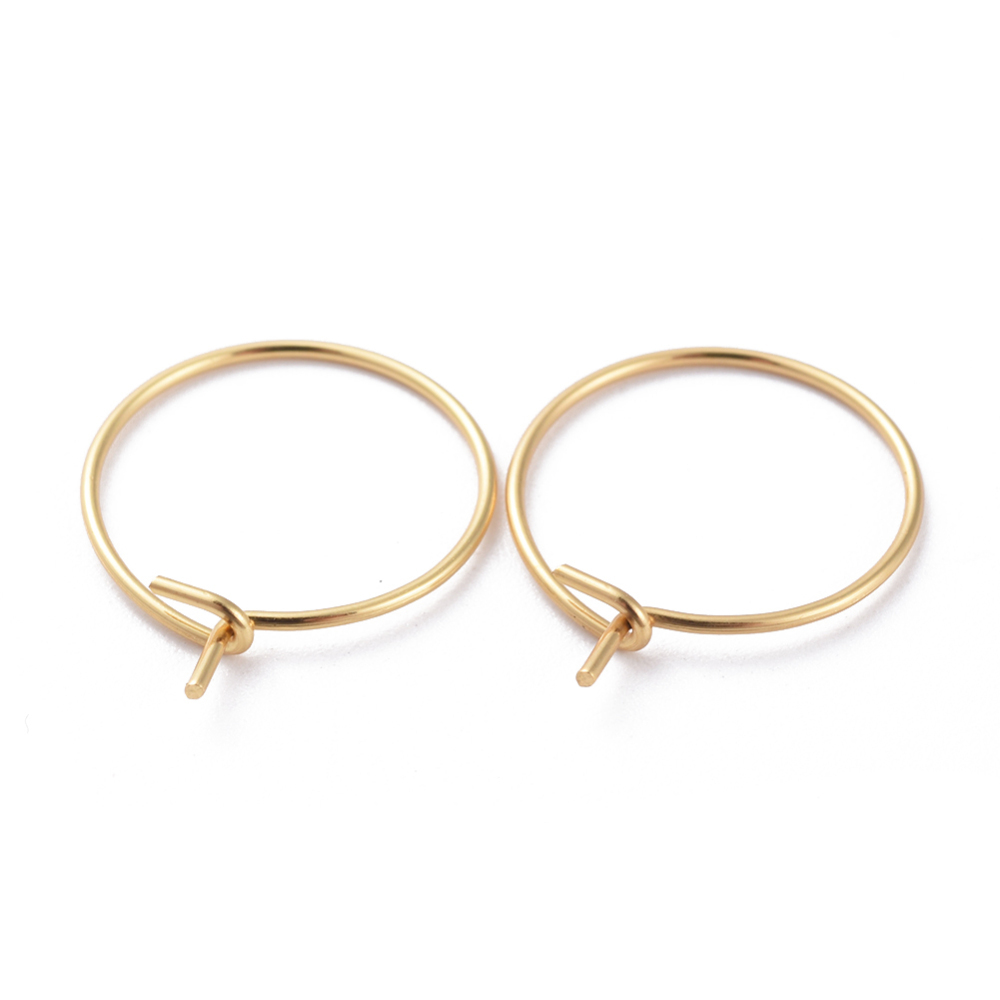 Hoop Earrings 18K GOLD on Stainless Steel from 15mm to 25mm