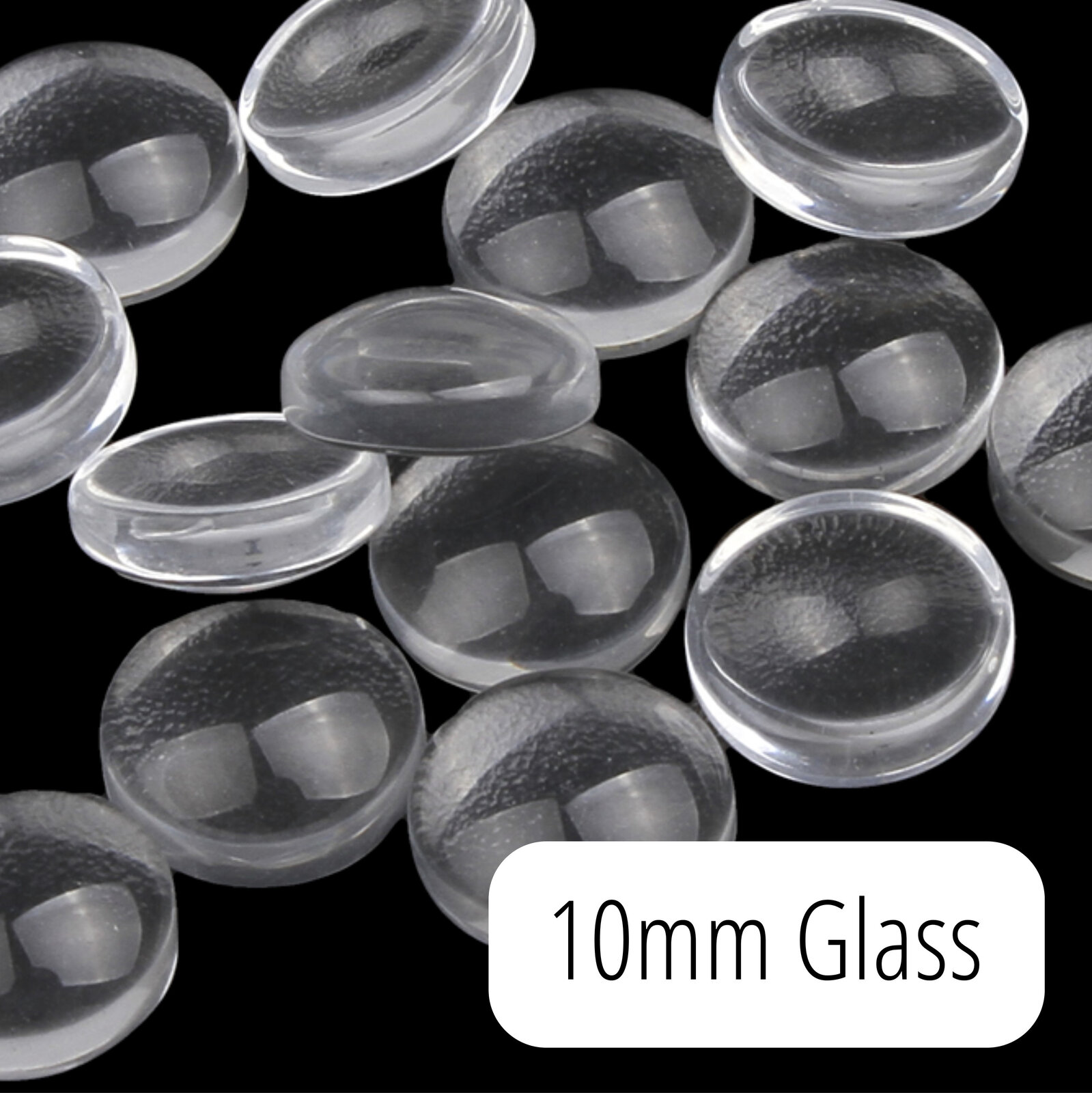 10mm Round Clear Magnifying Glass Cabochons - Picture 3 of 5