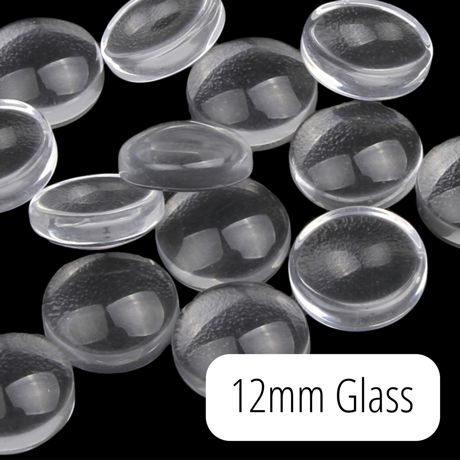 12mm Clear Magnifying Glass Cabochons - Picture 3 of 3