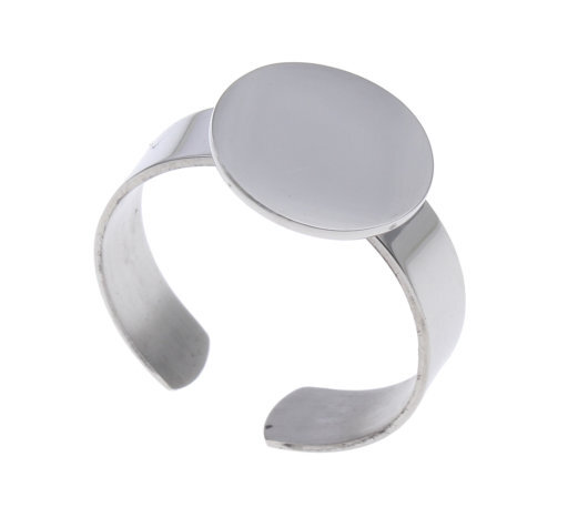 Anillos de acero inoxidable 12 mm almohadilla de pegamento en blanco 18 mm ajustable CALIDAD - sin deslustre - Imagen 3 de 3
