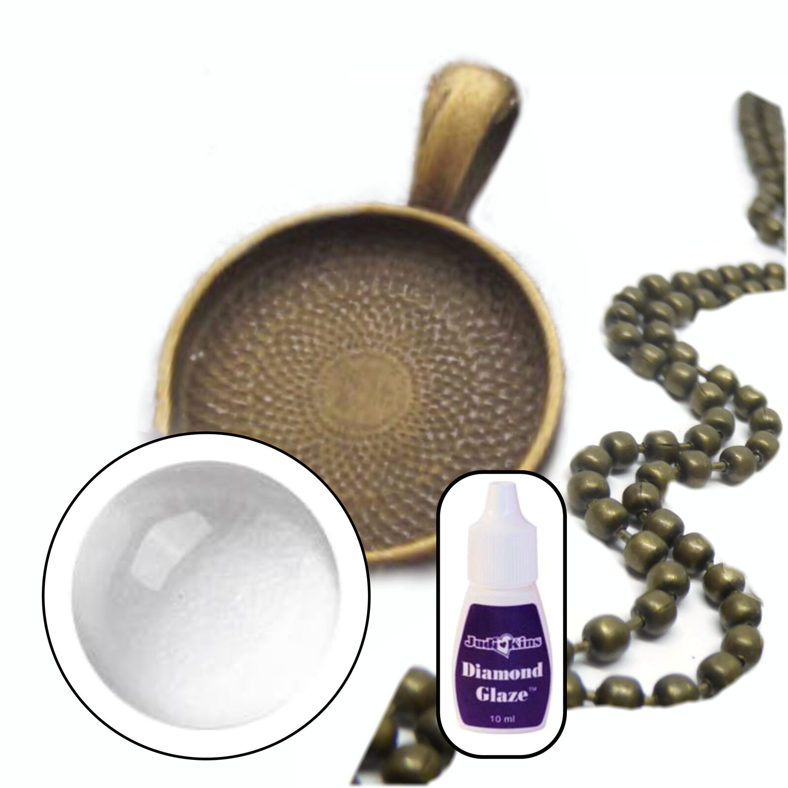 Kit colgante de vidrio de 16 mm - Hace 10 collares - Opciones de color - Imagen 9 de 25