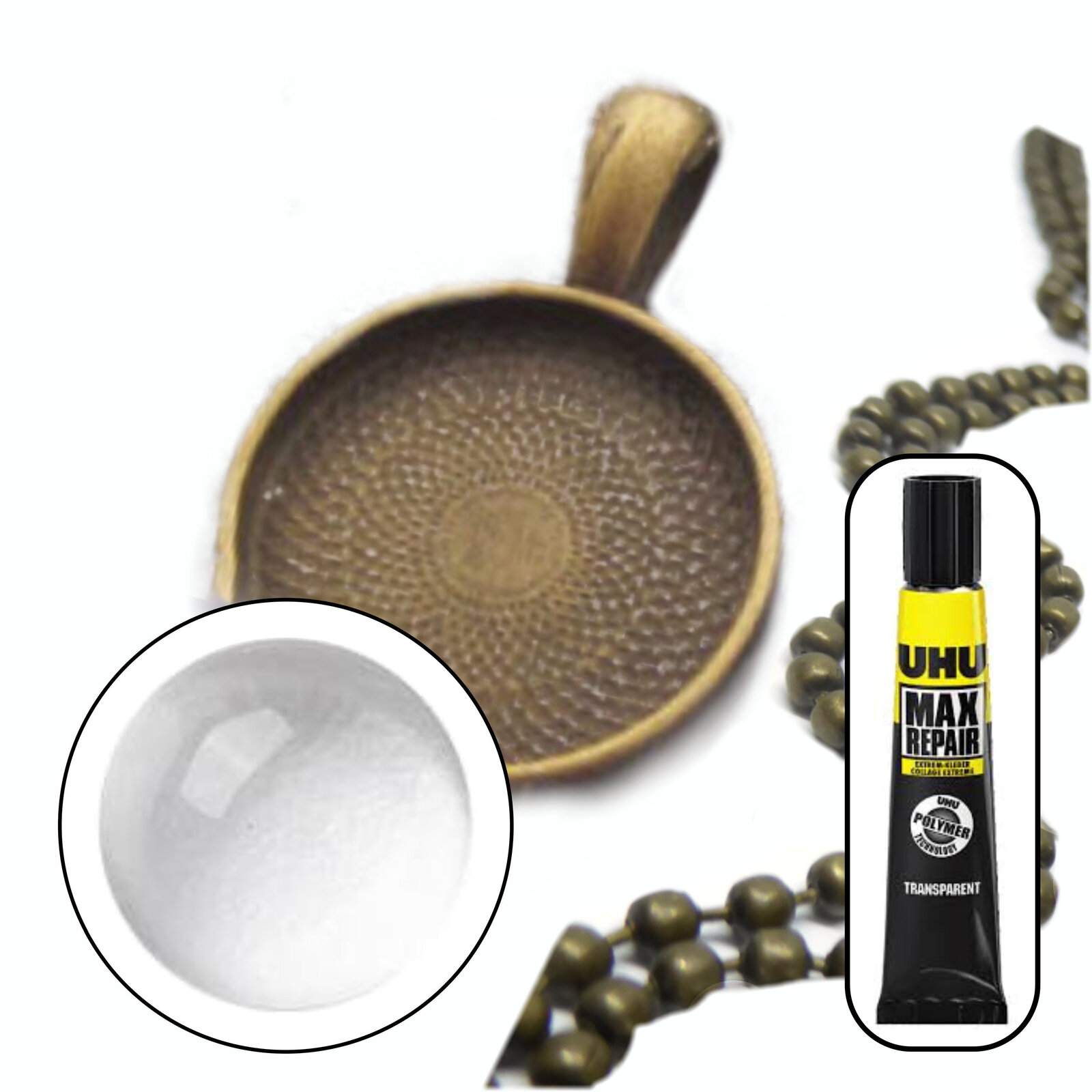Kit colgante de vidrio de 16 mm - Hace 10 collares - Opciones de color - Imagen 7 de 25