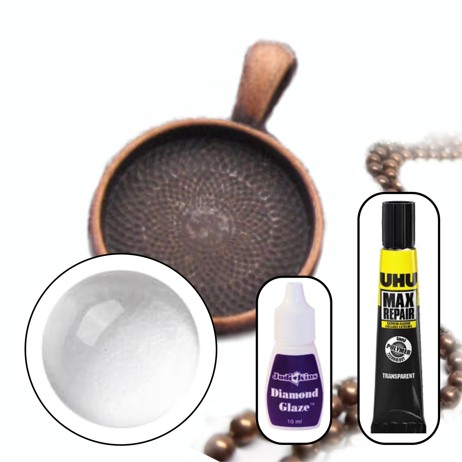 Kit colgante de vidrio de 16 mm - Hace 10 collares - Opciones de color - Imagen 12 de 25