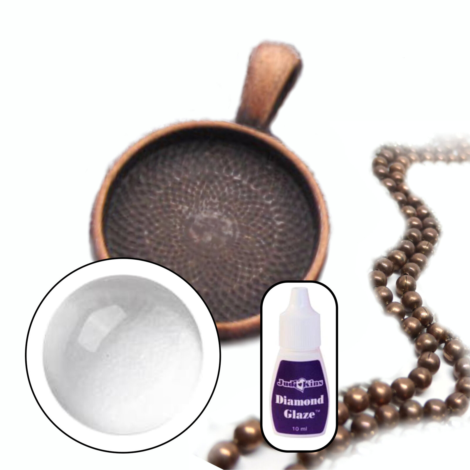 Kit colgante de vidrio de 16 mm - Hace 10 collares - Opciones de color - Imagen 13 de 25