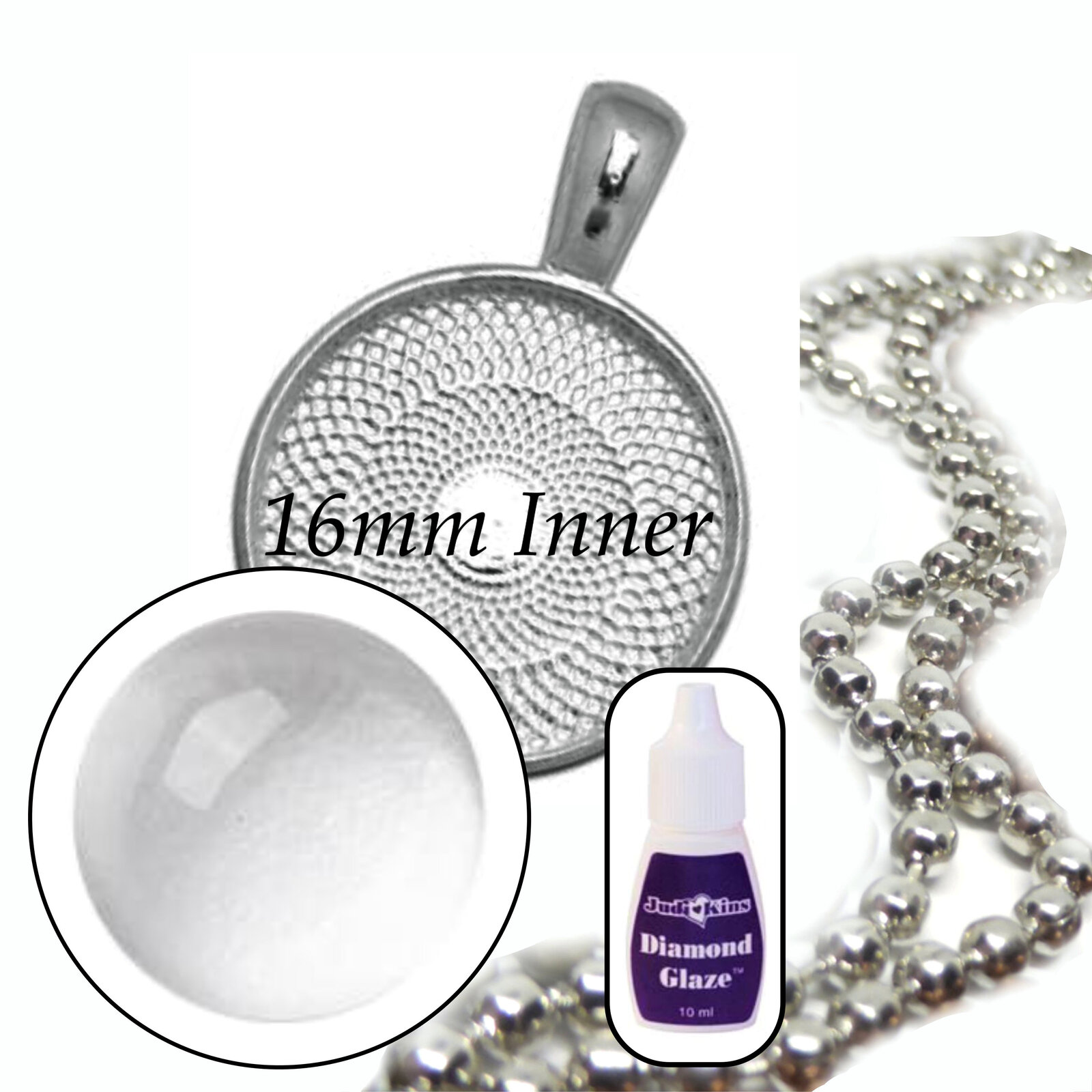 Kit colgante de vidrio de 16 mm - Hace 10 collares - Opciones de color - Imagen 17 de 25