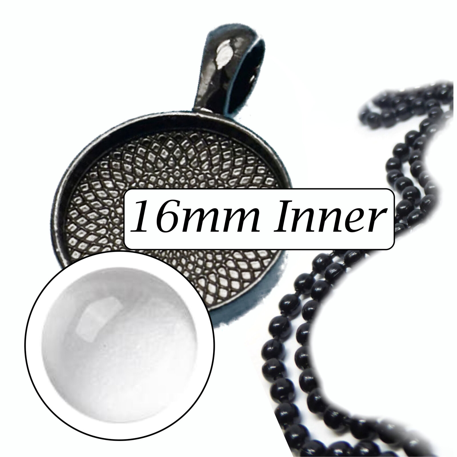 Kit colgante de vidrio de 16 mm - Hace 10 collares - Opciones de color - Imagen 18 de 25