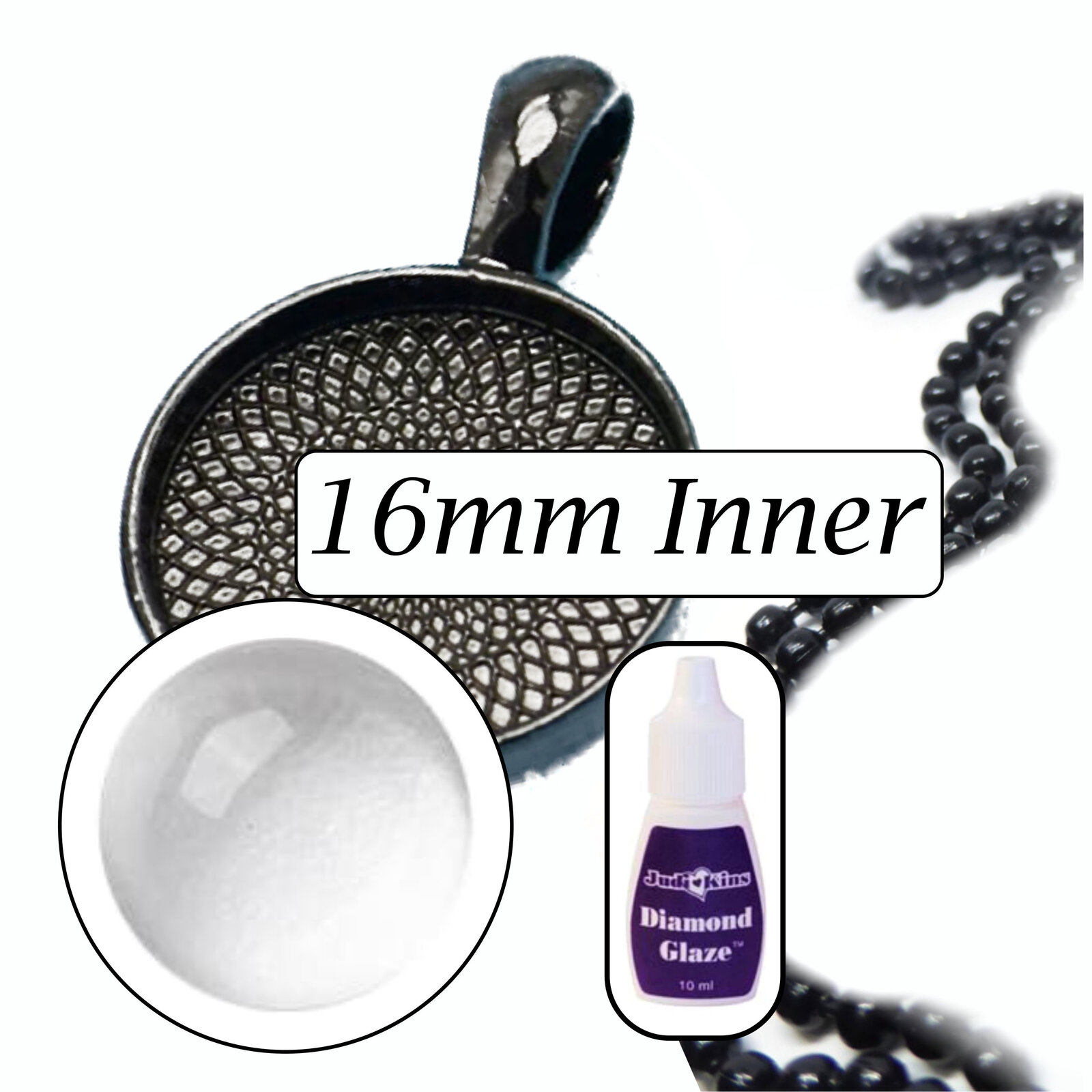 Kit colgante de vidrio de 16 mm - Hace 10 collares - Opciones de color - Imagen 21 de 25