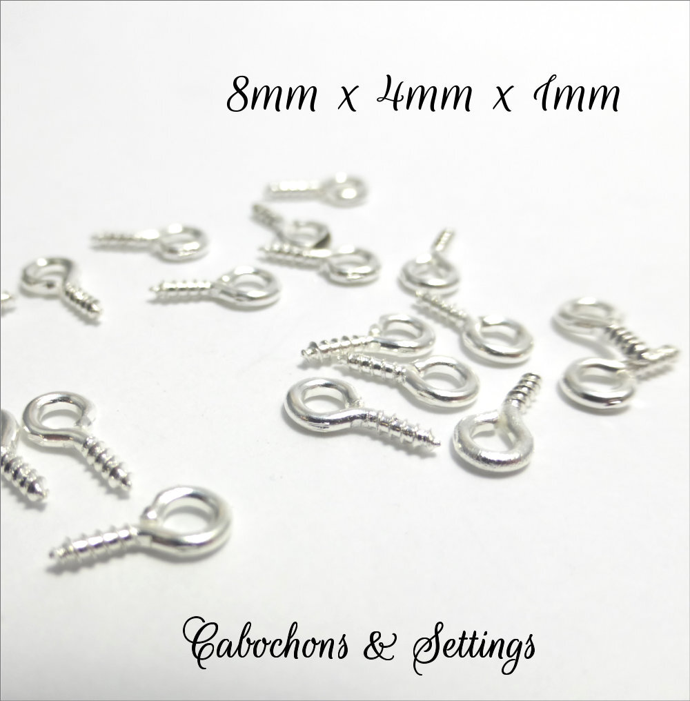 10 x Steel Eyelet Screws 8mm x 4mm x 1mm Silver, Bronze, Gold - Picture 7 of 7