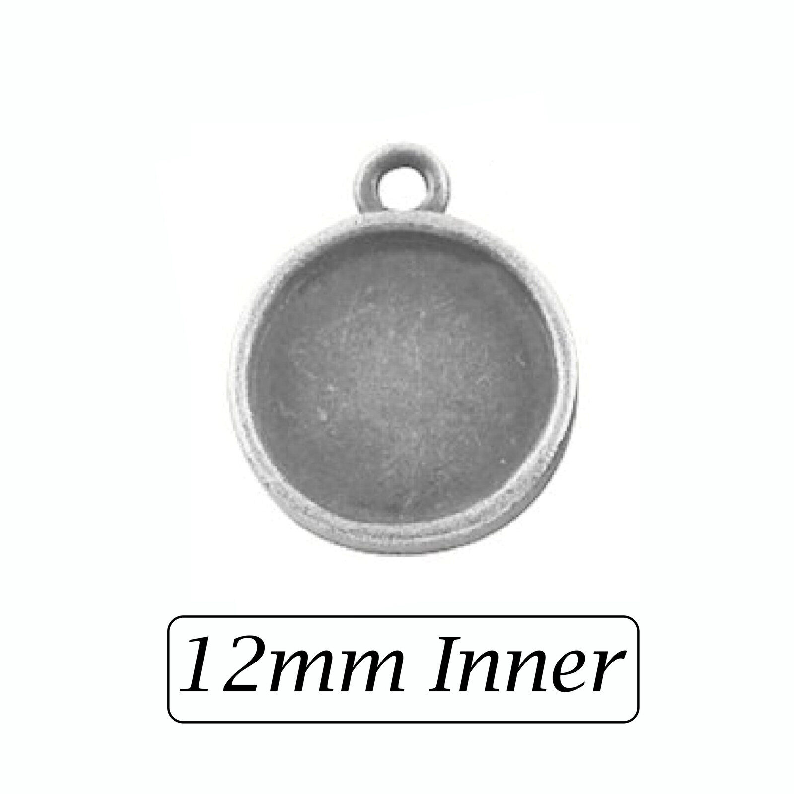 Pendant For Cabochons: 10 x 12mm Antique Silver Pendants