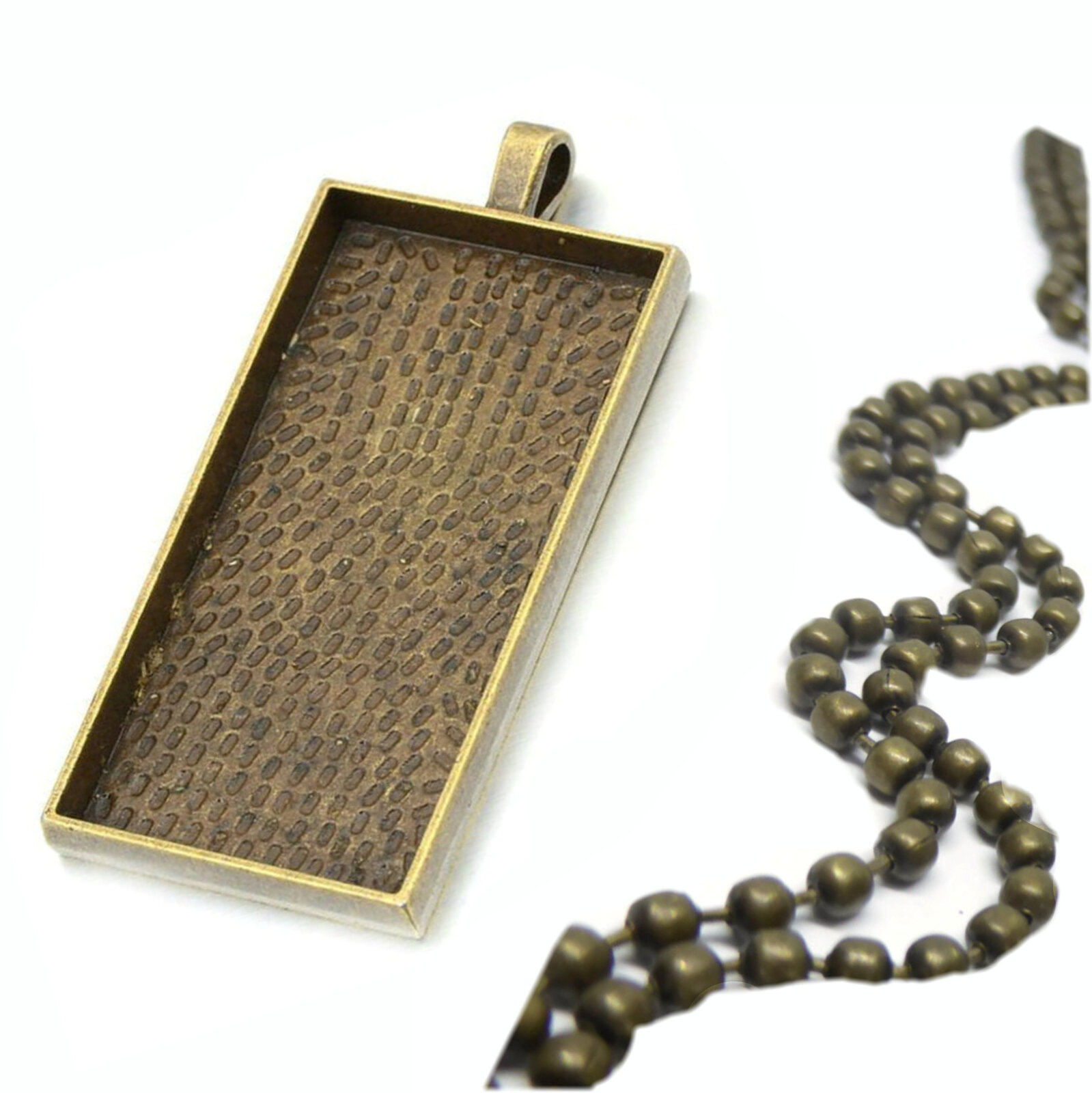 25mm x 50mm Rectangle Pendants Setting - Antique Bronze with Options - Picture 6 of 13
