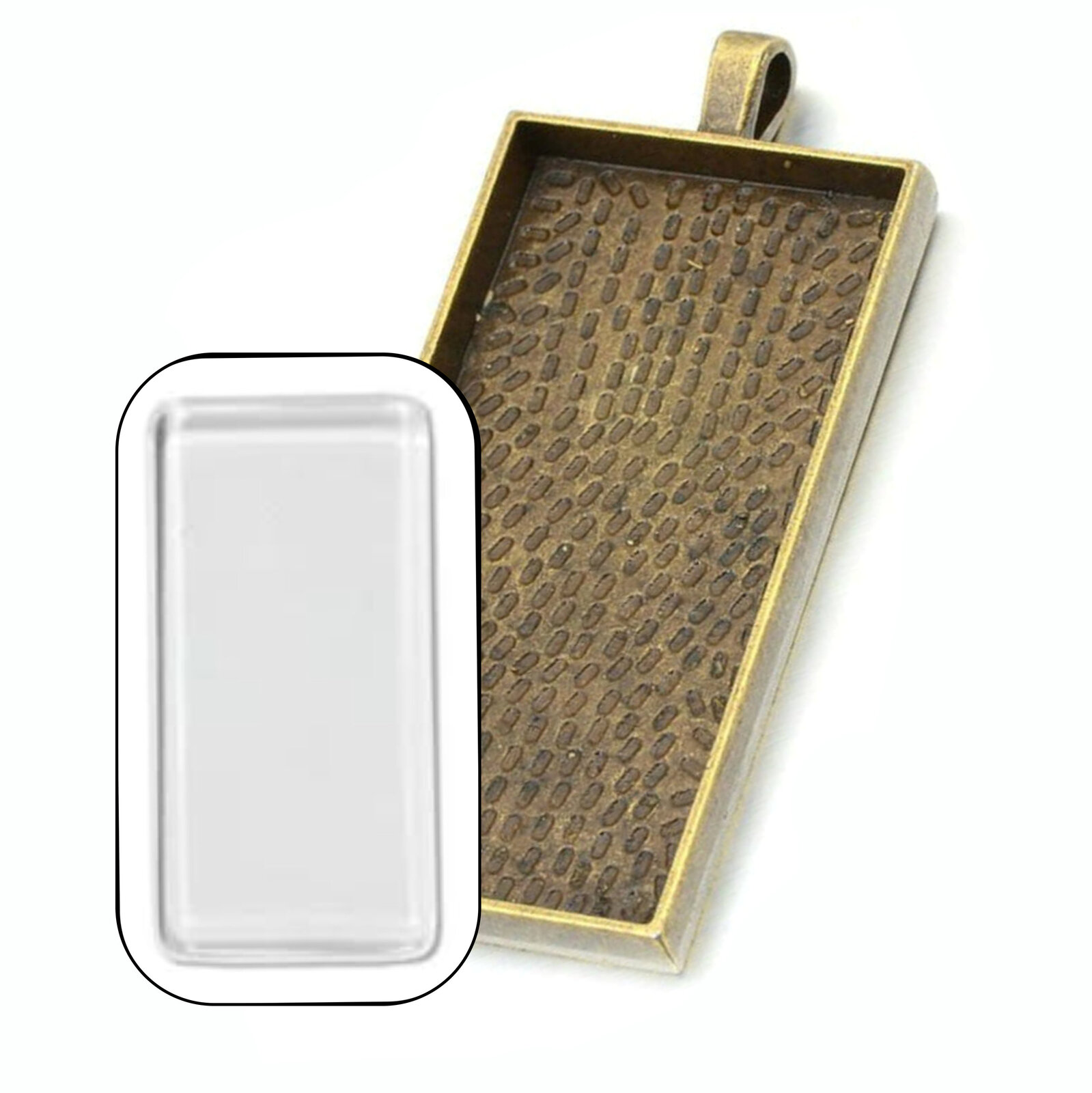 25mm x 50mm Rectangle Pendants Setting - Antique Bronze with Options - Picture 13 of 13