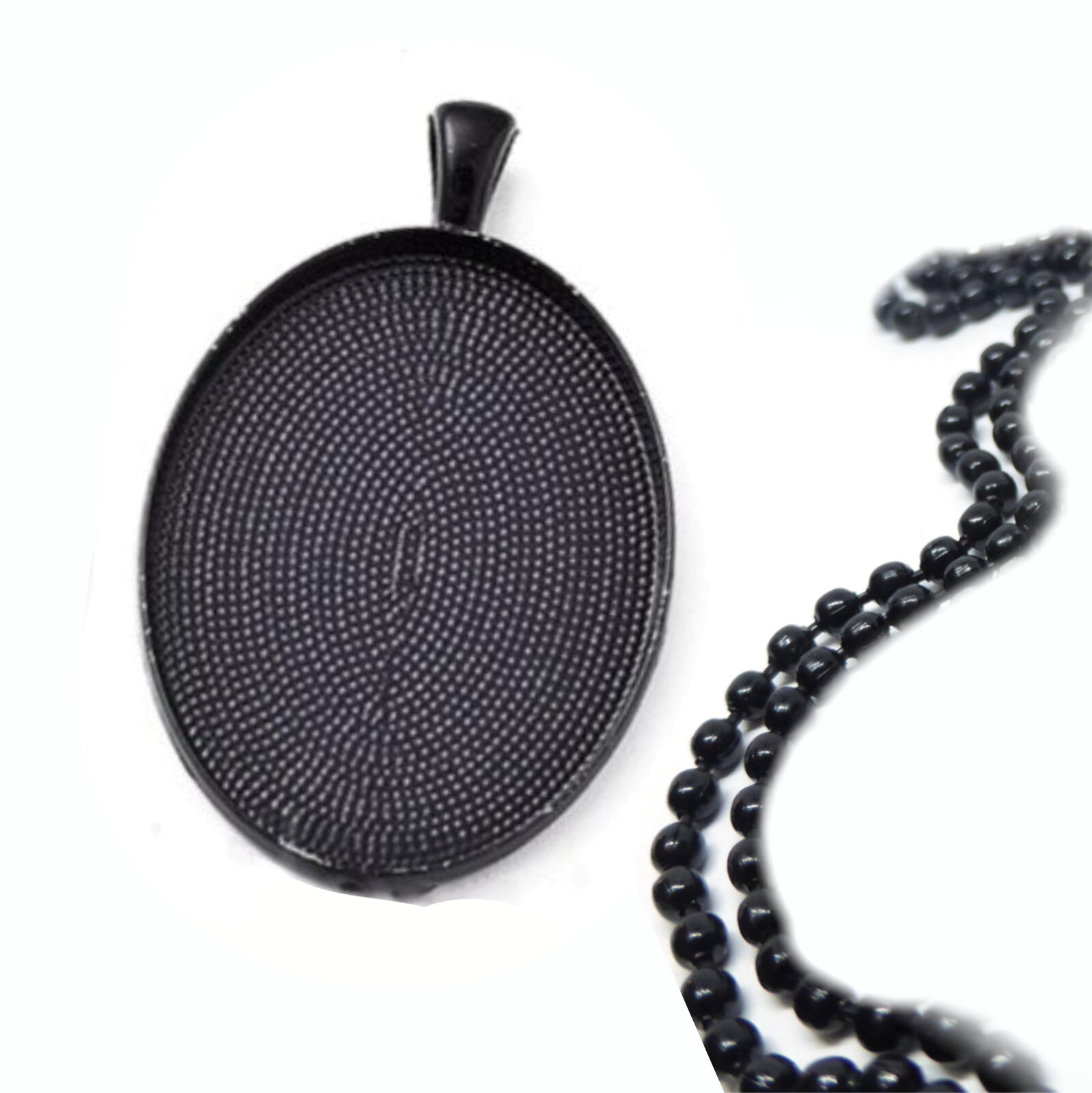 Ajuste de colgantes ovalados de 30 mm x 40 mm - negro con opciones - Imagen 6 de 12