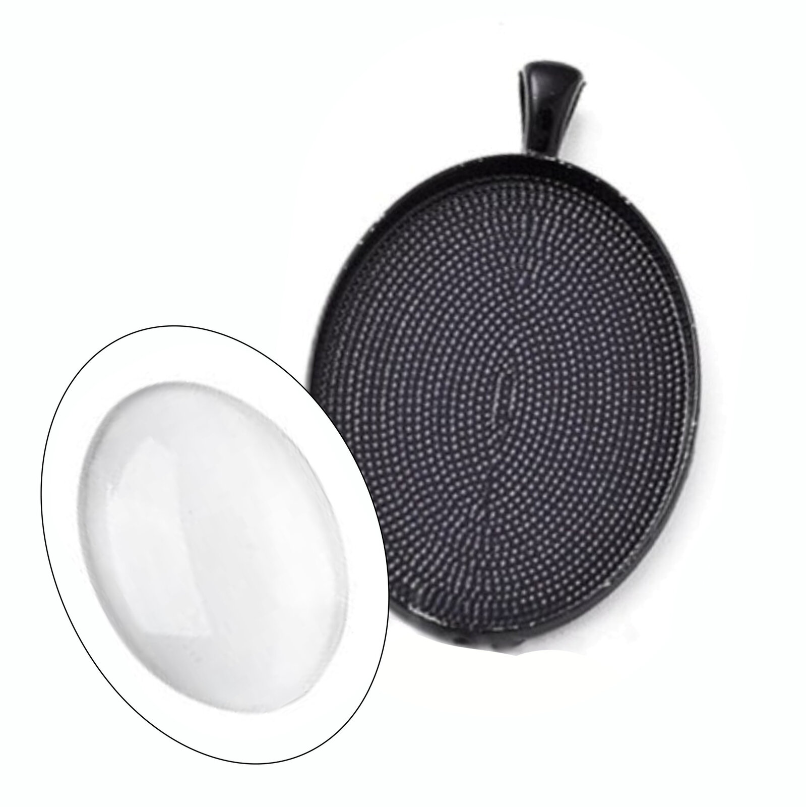 Ajuste de colgantes ovalados de 30 mm x 40 mm - negro con opciones - Imagen 10 de 12
