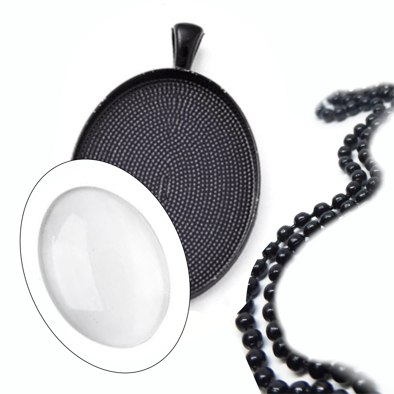Ajuste de colgantes ovalados de 30 mm x 40 mm - negro con opciones - Imagen 7 de 12