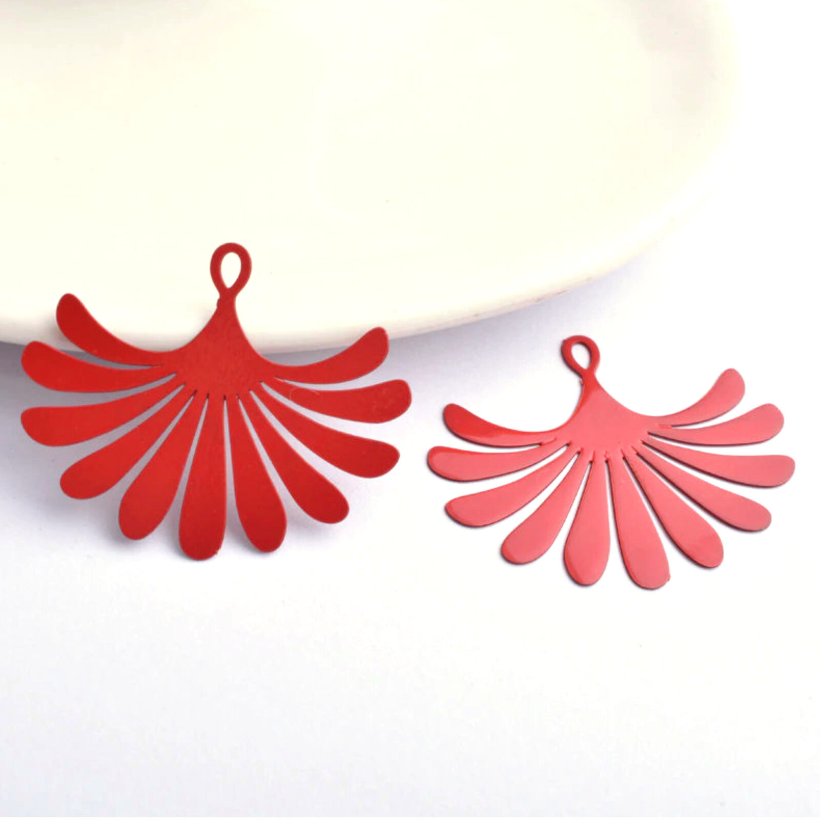 Plumeros 2/10 x 35 mm - Dijes para pendientes de filigrana - Imagen 15 de 20