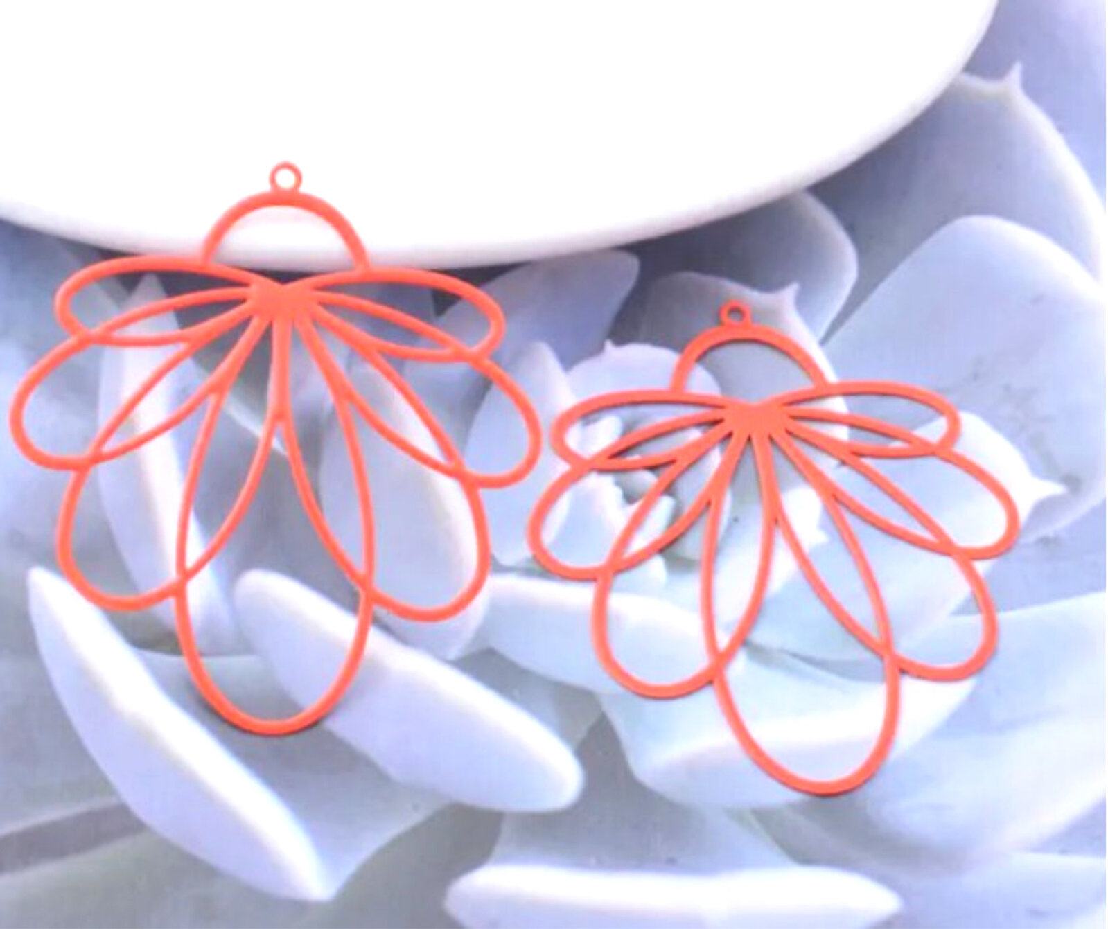 2 x 45mm Petals - Filigree Earring Charms - Bild 16 von 22