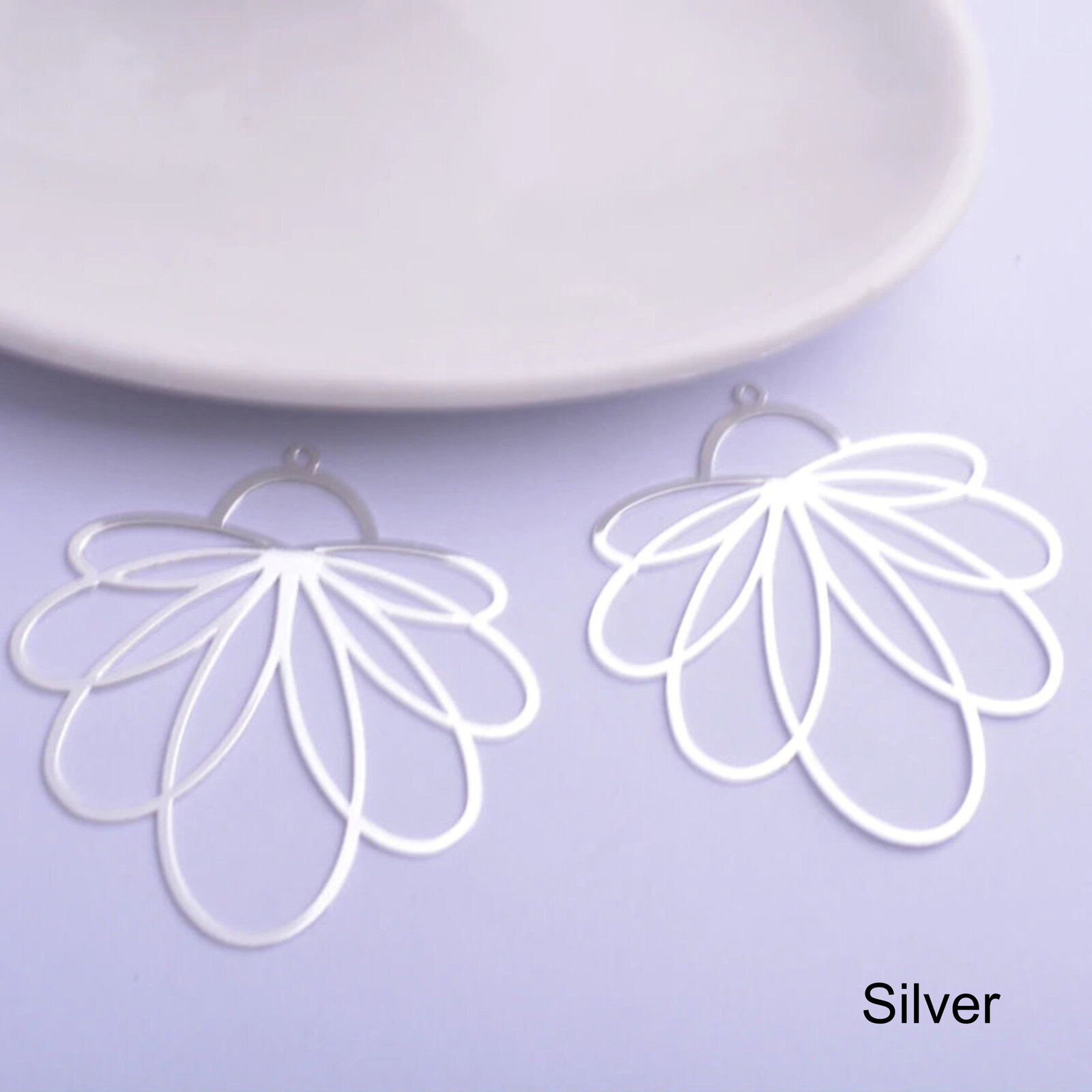 2 x 45mm Petals - Filigree Earring Charms - Bild 19 von 22