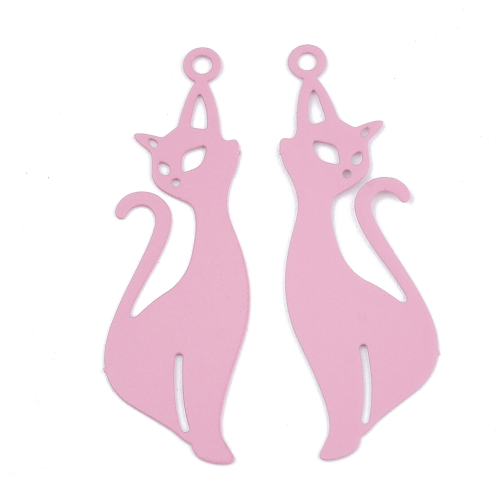 2 x Dijes para pendientes de filigrana de metal recubierto de 36 mm para gatos majestuosos - Imagen 9 de 10