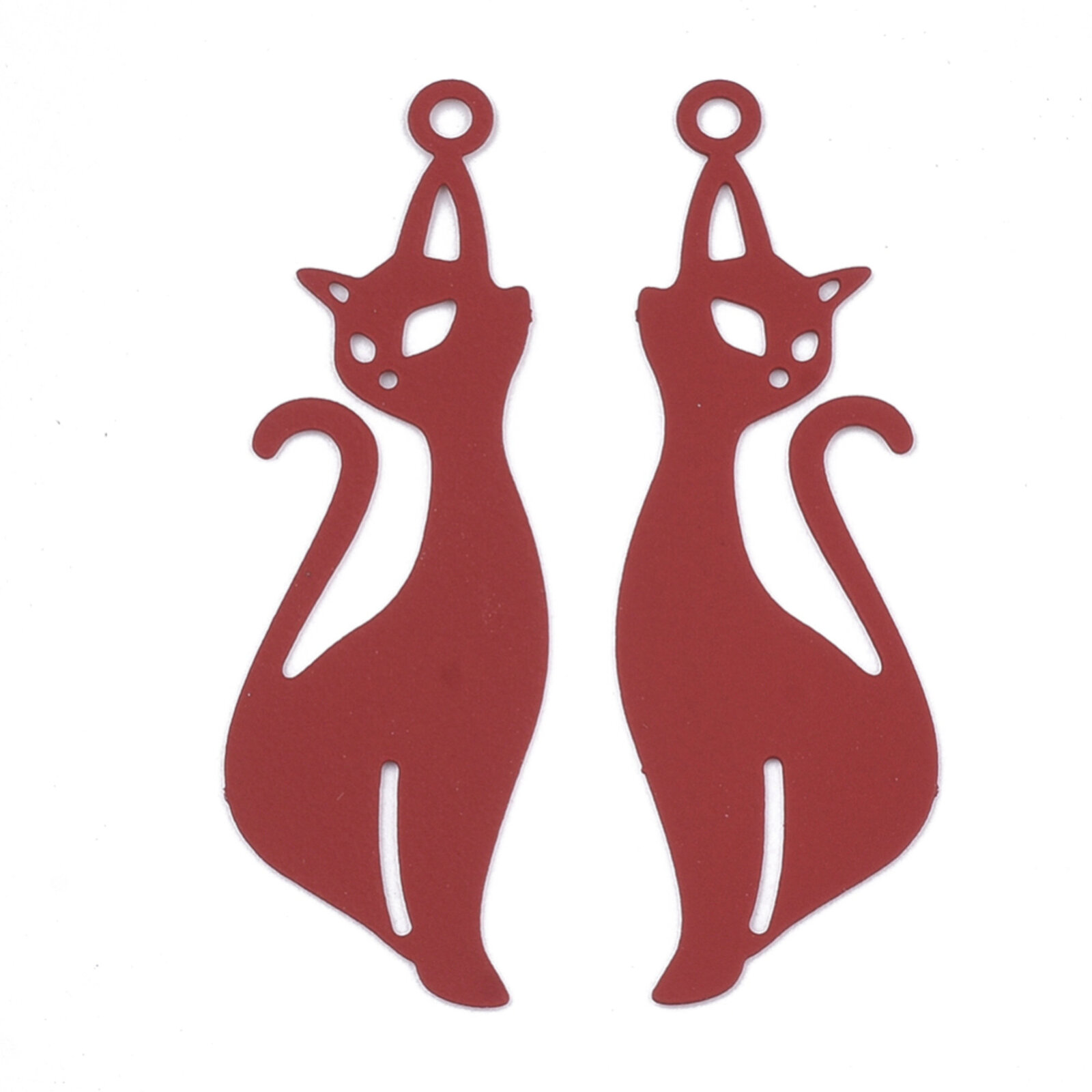 2 x Dijes para pendientes de filigrana de metal recubierto de 36 mm para gatos majestuosos - Imagen 10 de 10