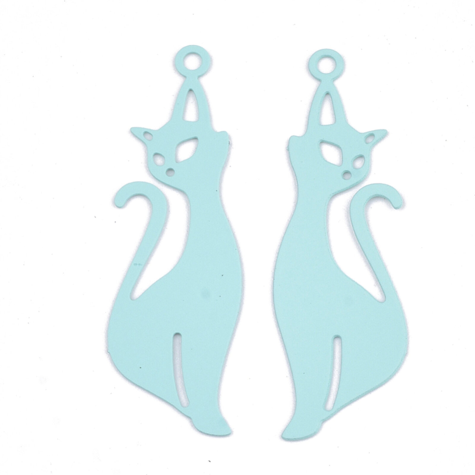 2 x Dijes para pendientes de filigrana de metal recubierto de 36 mm para gatos majestuosos - Imagen 8 de 10